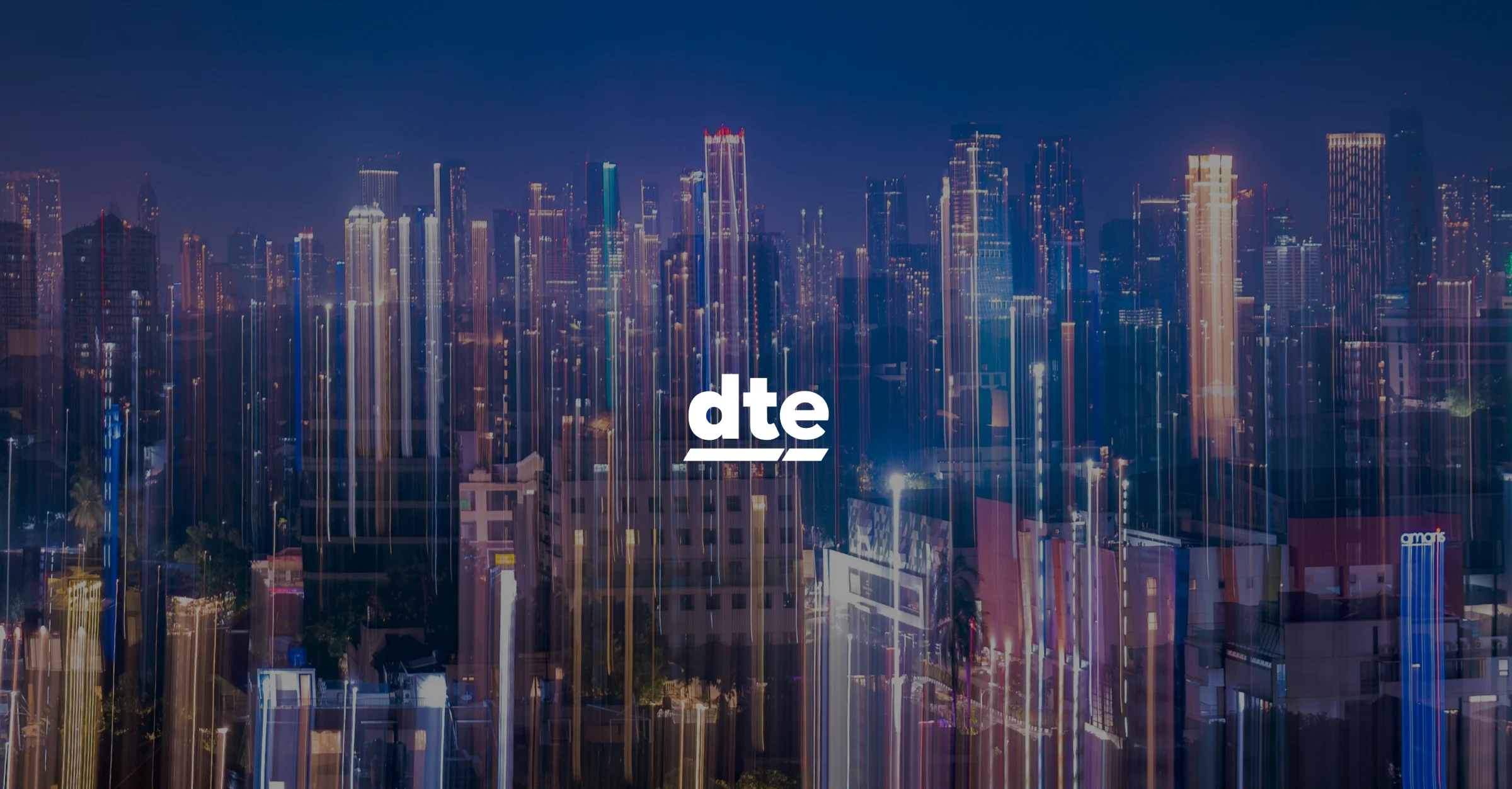 DTE modern infrastructure representing multi-channel business with cityscape visualization