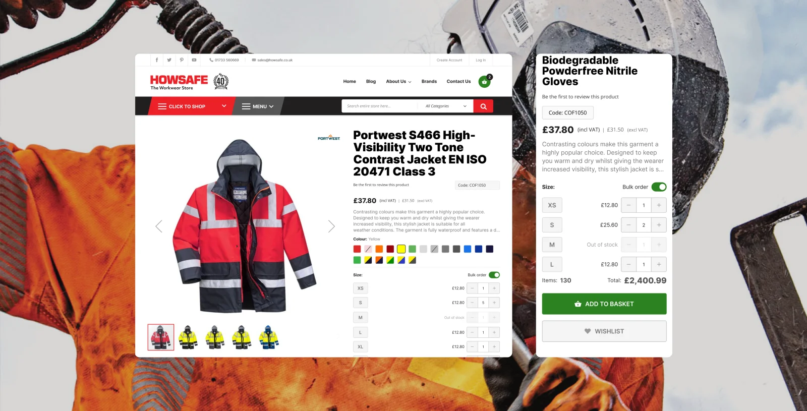 HowSafe Magento checkout and order screens showing delivery, shipping, and payment methods