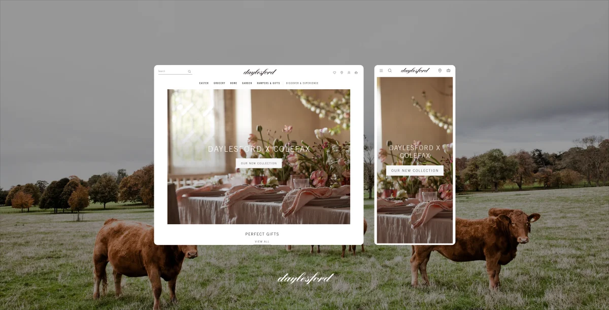 Daylesford home mobile and desktop website views