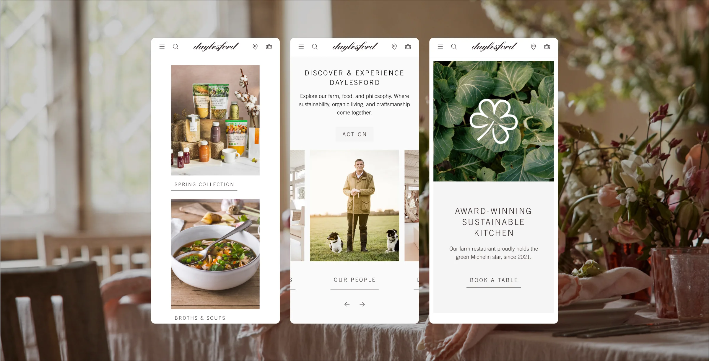 Daylesford content management interface showcasing flexible page builder tools