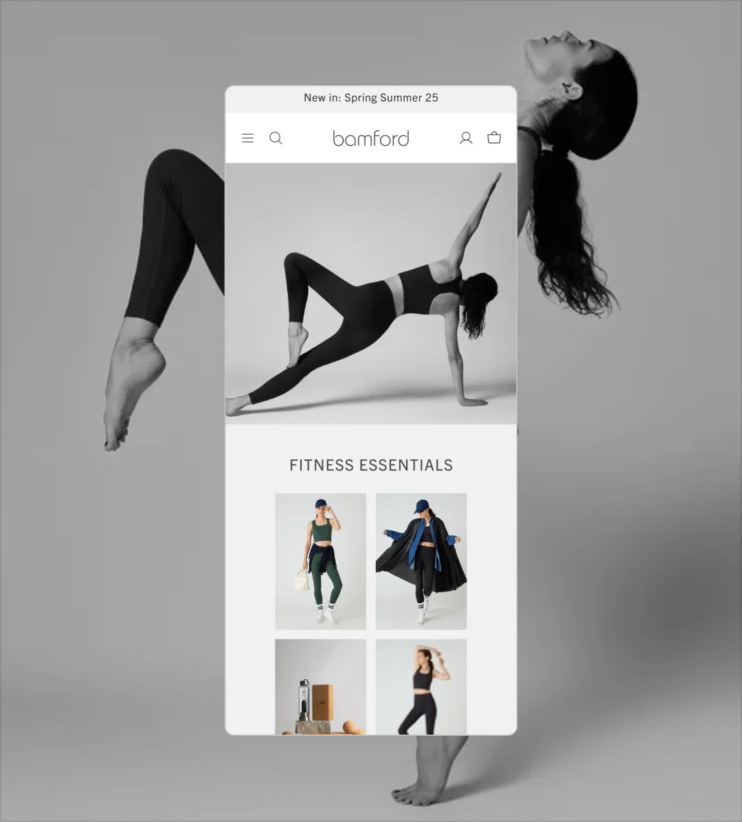 Bamford eCommerce website mockups showing 92% conversion increase after Hyvä migration