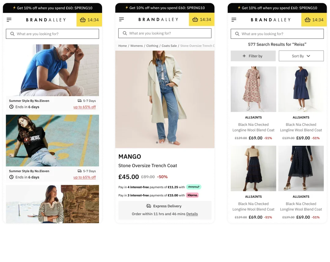 BrandAlley eCommerce website, where conversion rate optimisation increased registration data capture by 104%