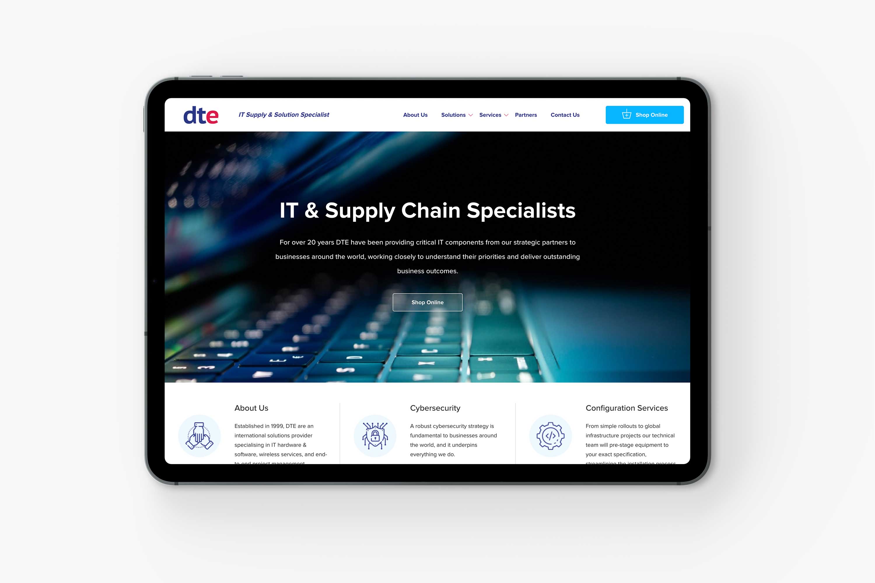DTE landing page - Global enterprise-level Magento build with SAP ERP integration and PunchOut Catalogues
