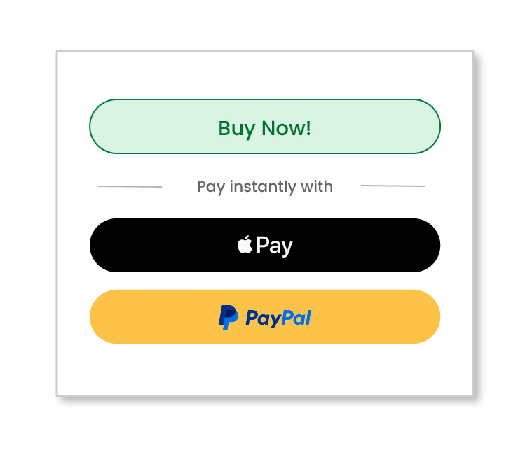 Instant pay examples at checkout