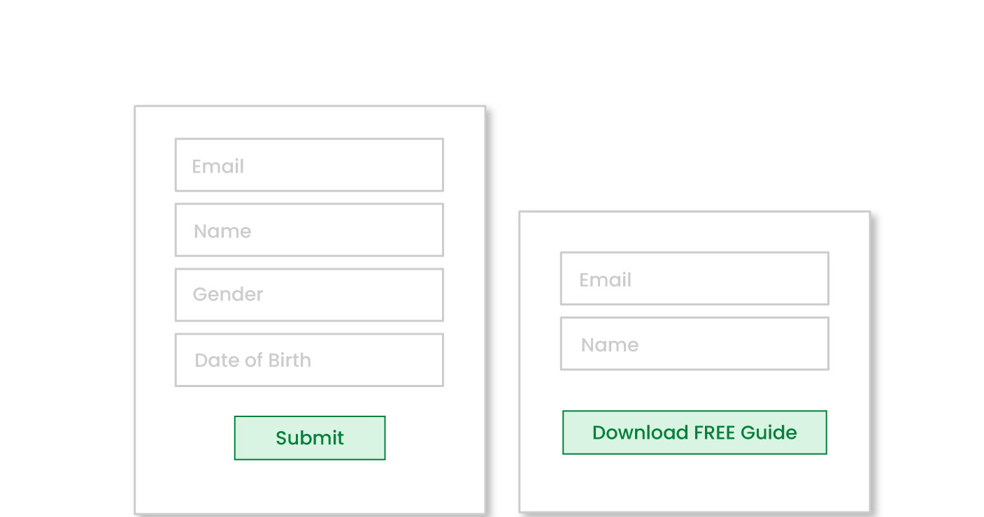 Examples of how you can reduce the size of forms to increase CRO