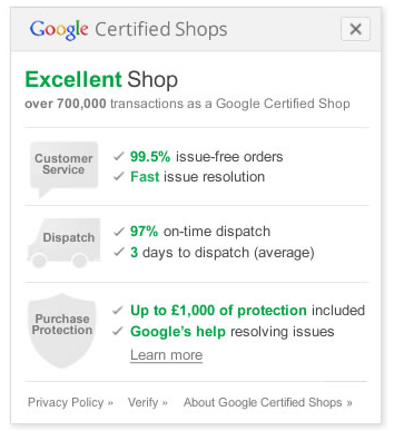 Performance metrics example on badge