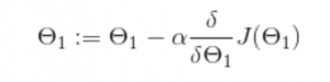 gradient descent algorithm for our simple hypothesis exampe